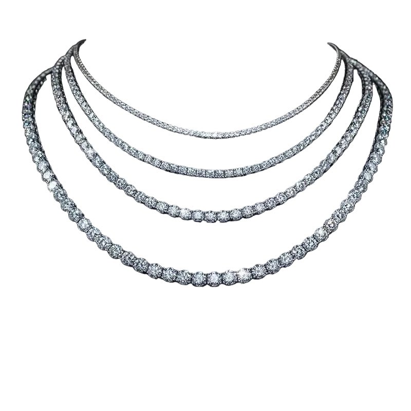 Cubic Zirconia Tennis Necklace - Chrome Dealers