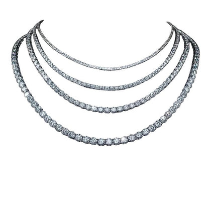 Cubic Zirconia Tennis Necklace - Chrome Dealers
